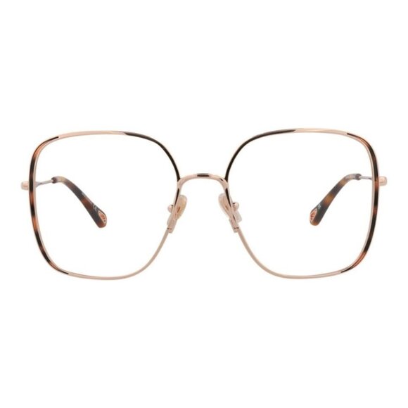 Chloé Womens Square/Rectangle Gold Gold Transparent Fashion Designer Eyewear - Picture 1 of 4